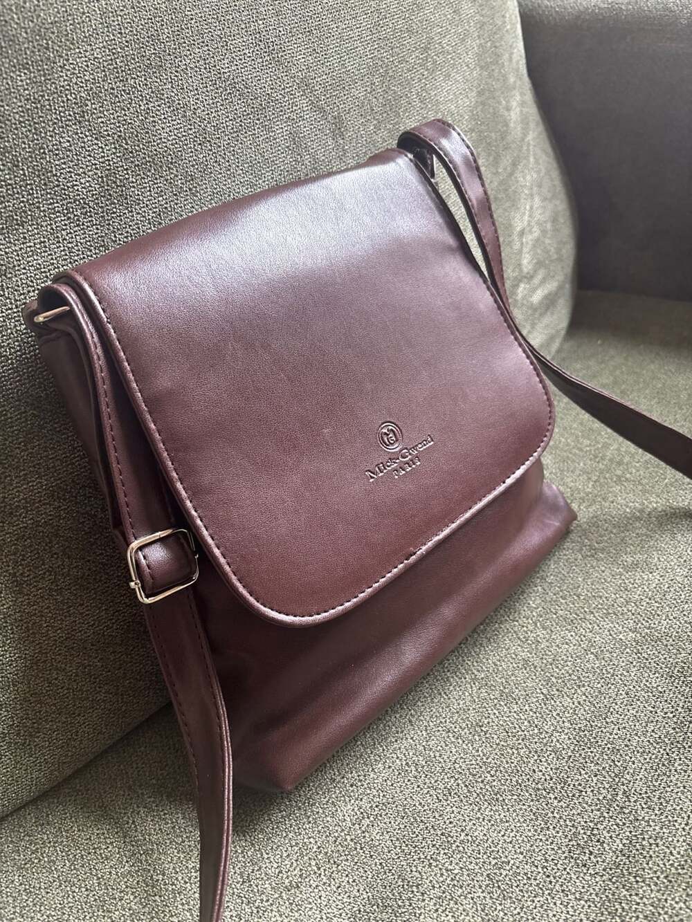 Mick-Chwood Paris Brown Leather Crossbody Flap Bag - Picture 1 of 14